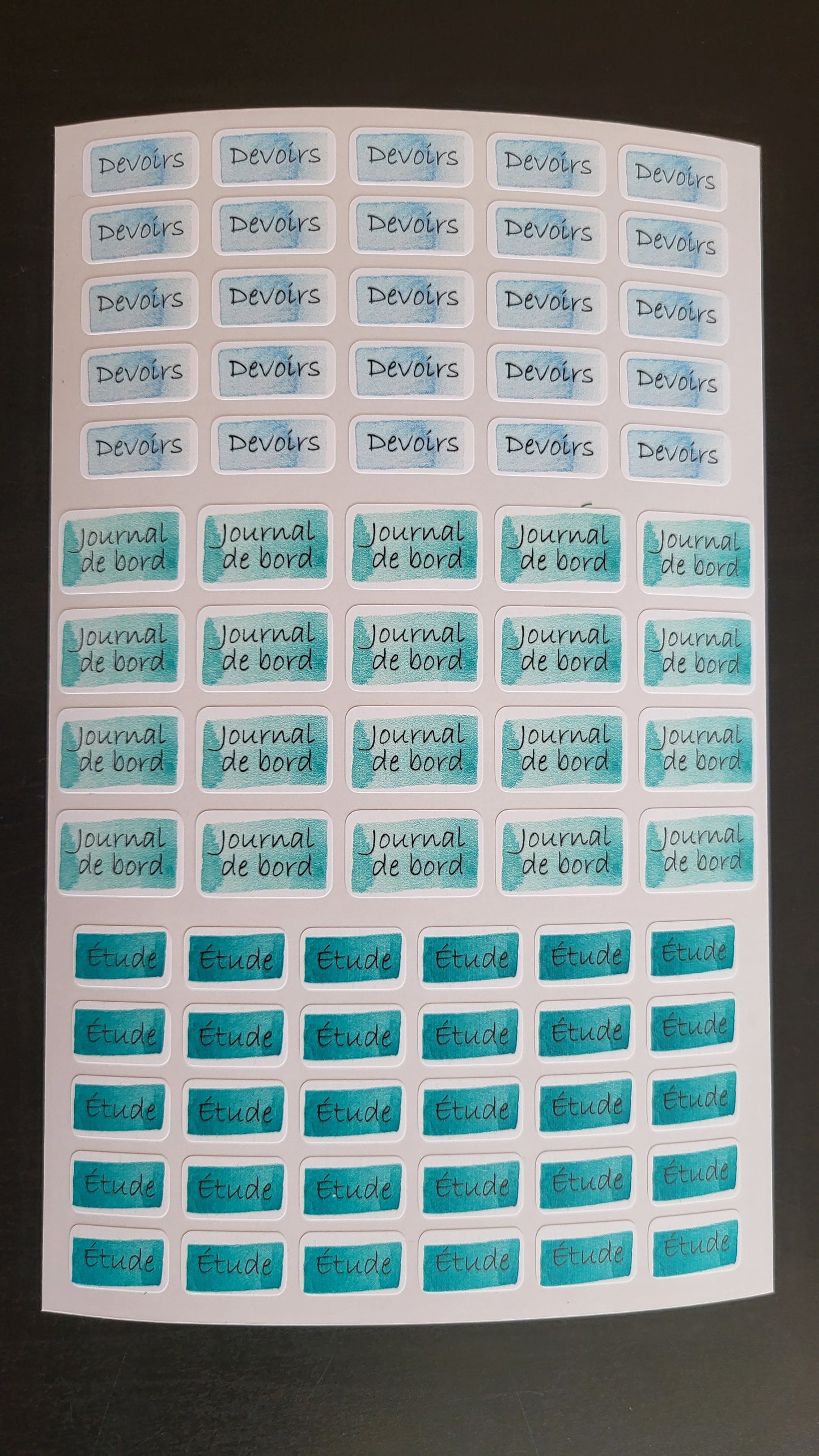Autocollant planificateur étudiant