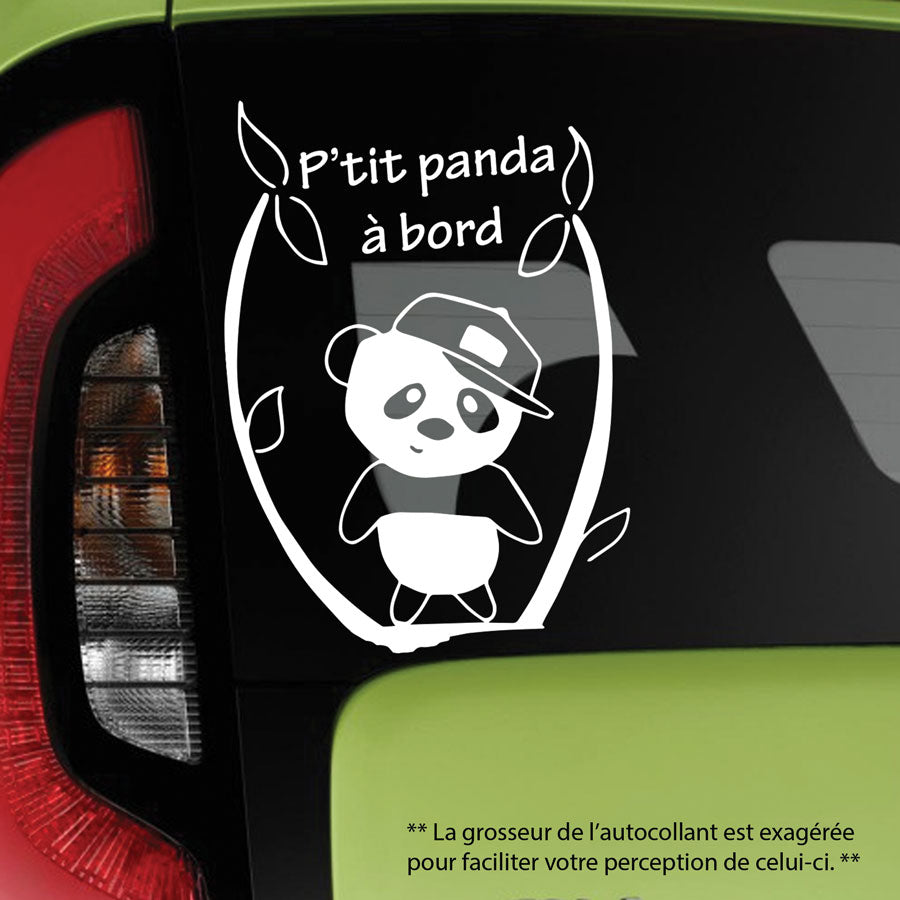 Autocollant Bébé à Bord Panda Stickers pour voiture - ref 050119b