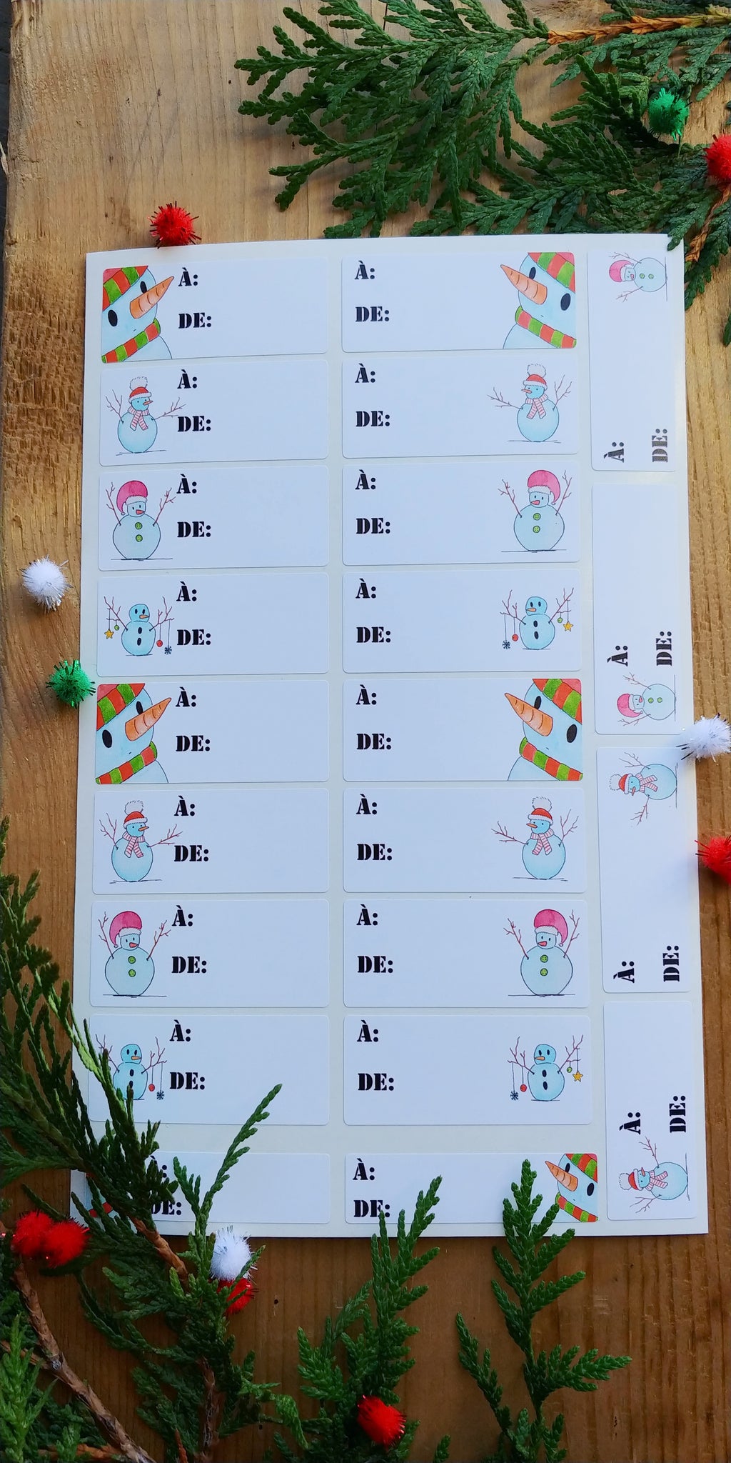 Rouleau 100 collants emoji Noël